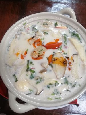 Mushroom Tom Kha at Nop Nan in Bangkok