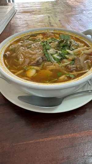 Tom yum noodle soupp  at Nop Nan in Bangkok