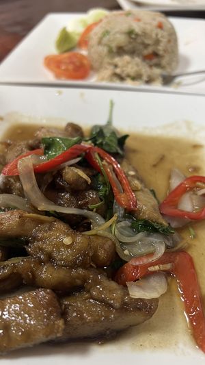 Vegan fried duck. Sooo good!  at Nop Nan in Bangkok