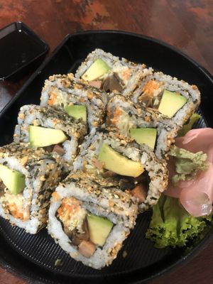 Avocado sushi and  at Nop Nan in Bangkok
