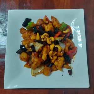 Chicken and cashew stir fry. It was spicy.  at Nop Nan in Bangkok