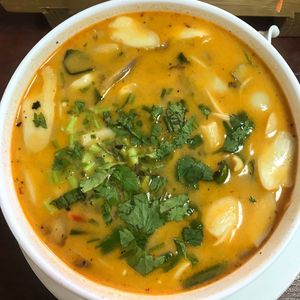 Mushroom Tomyum Soup 70 baht  at Nop Nan in Bangkok