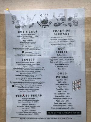 Menu (the only Vegan is marked with V)  at Grai Kötturinn in Reykjavik