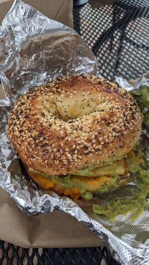 Vegan Saco with Everything Bagel at The Met Coffee House and Art Gallery in North Conway