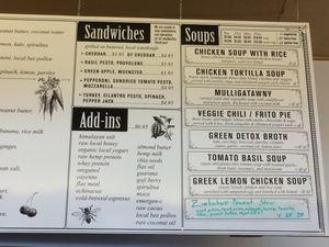 Soup menu is at least half vegan at The Soup Peddler - Castle Hill in Austin