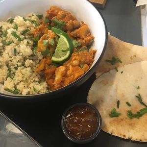 Vegan Veggie curry with cous cous and mango chutney - special  at Black Goo at Home & Colonial in Berkhamsted