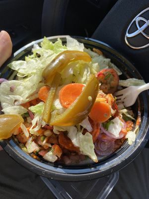 Burrito bowl with added lettuce and jalapeños  at Cena Vegan - Ghost Kitchen in Los Angeles