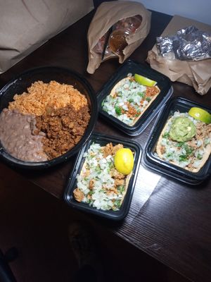 Tacos and protein plate at Cena Vegan - Ghost Kitchen in Los Angeles