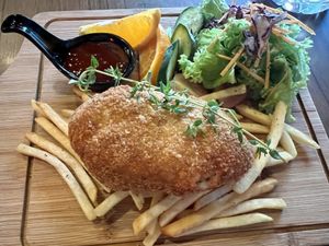 Fish and chips   at Anthony Vegetarian Restaurant in Malacca