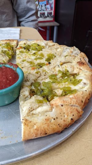 Vegan green chilli cheese bread at Trail Rider in Cedar Crest