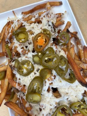 Fries With Vegan Cheese and Jalapeños at Trail Rider in Cedar Crest