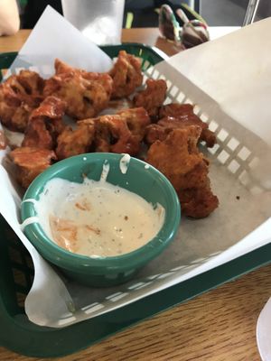 Cauliflower wings - tasty! at Trail Rider in Cedar Crest