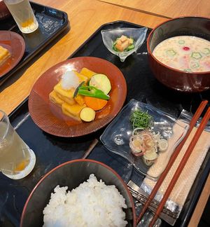 Koya Tofu teishoku   at Cafe Guri in Kamakura