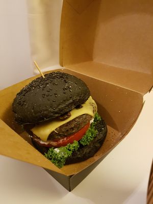 Burger in Black at Veggi Monster in Hong Kong Island