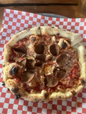 8” byo pizza w/ vegan mozzarella and vegan pepperoni   at King Dough in Indianapolis