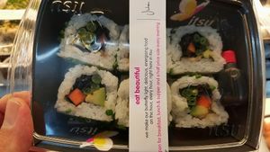vegan sushi at STN - Itsu in Stansted