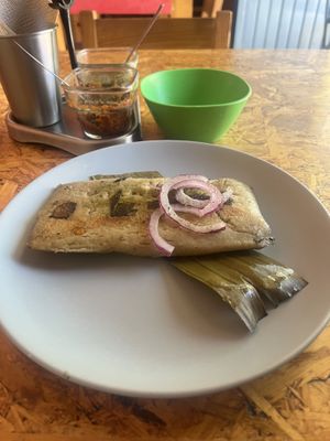 Tamale verde  at Ramé Fonda Vegana in Aguascalientes