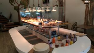 A table with food at The Saints Stores in Thessaloniki