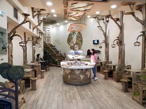 View of the dining room at The Saints Stores. Center island has the buffet. at The Saints Stores in Thessaloniki