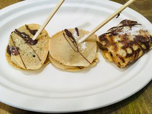 Brunch pancakes at The Saints Stores in Thessaloniki