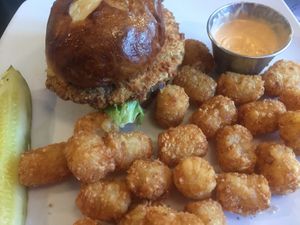 Chicken sandwich at Detroit Street Filling Station in Ann Arbor