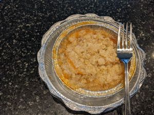 Peach cobbler at Detroit Street Filling Station in Ann Arbor
