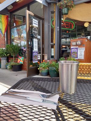 Outdoor seating only at Detroit Street Filling Station in Ann Arbor