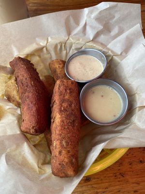chick’n fried tofu fingers   at Detroit Street Filling Station in Ann Arbor