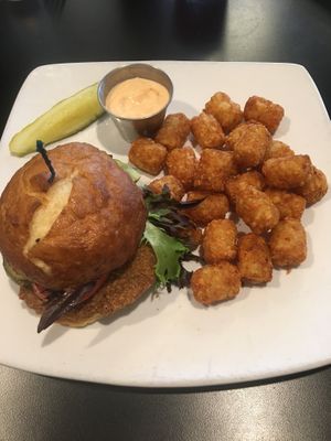 The tater tots and yum yum sauce are delicious  at Detroit Street Filling Station in Ann Arbor