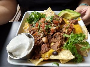 Super nachos at Detroit Street Filling Station in Ann Arbor