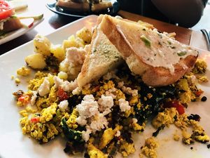 Greek Scramble at Detroit Street Filling Station in Ann Arbor