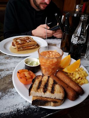 Vegan brunch (ignore the french toast in the background) at Prikid in Reykjavik