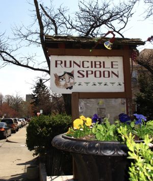 Signage at Runcible Spoon in Bloomington
