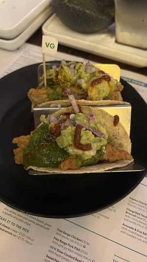 vegan chicken tacos  at Wahaca in Edinburgh