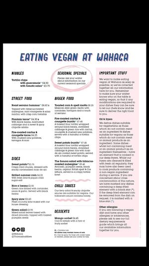 Summer 2017 Vegan Menu at Wahaca in Edinburgh