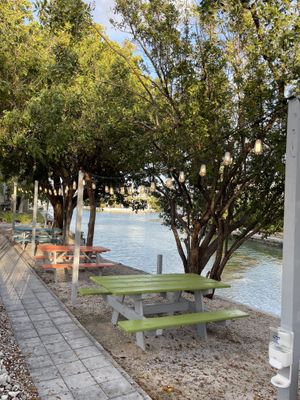 Outside seating   at A Slice of Paradise in Summerland Key