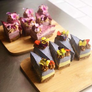 Two of our Luxury Slices, Lemon & Blueberry and Cherry Bakewell at The Nakery in Liverpool