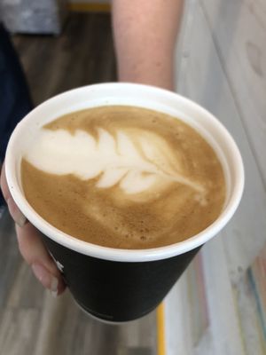 One of our coffees that we offer, Coconut Latte. We also serve coffees with Oat milk. We have specialality teas and Superfood Blends Coffee, for example a Matcha Latte at The Nakery in Liverpool