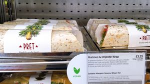vegan wrap at STN - Pret A Manger in Stansted