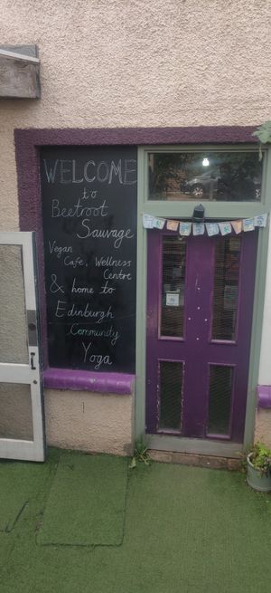 outside at Beetroot Sauvage in Edinburgh