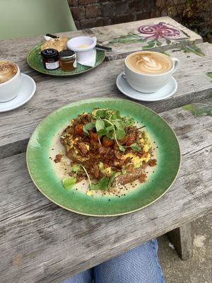vegan breakfast  at Beetroot Sauvage in Edinburgh