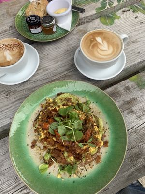 vegan breakfast  at Beetroot Sauvage in Edinburgh