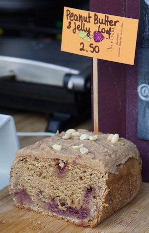 Peanut butter and jelly loaf at the Beet Box, Edinburgh at Beetroot Sauvage in Edinburgh