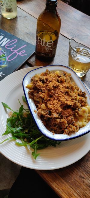 Mac cheese with haggis at Beetroot Sauvage in Edinburgh