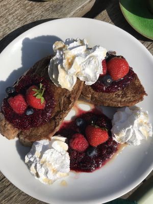 French toast with berries - too sunny to photograph! at Beetroot Sauvage in Edinburgh