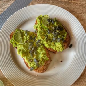 Avo, lime toast at Beetroot Sauvage in Edinburgh