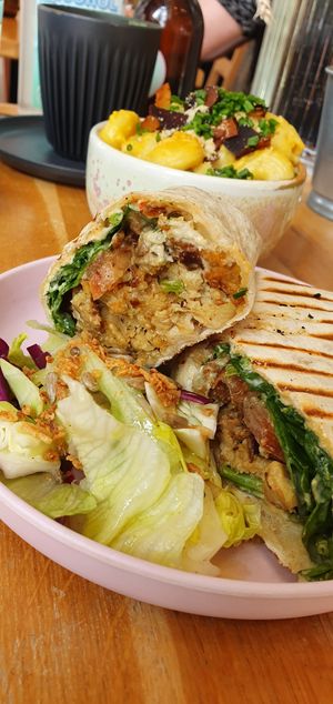 Southern fried chicken wrap - amazing at Serenity Now in Glasgow