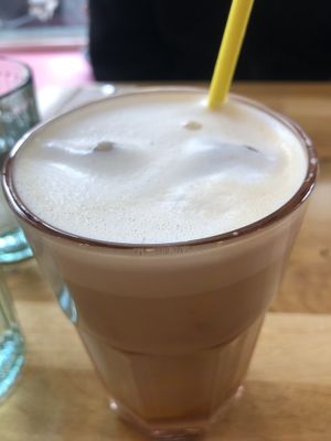 Iced latte at Serenity Now in Glasgow