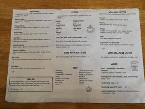 Drinks menu (Feb 2022) at Serenity Now in Glasgow