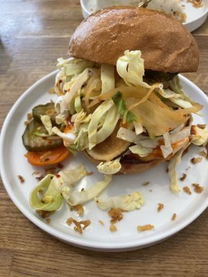 Korean chickun sandwich   at Serenity Now in Glasgow